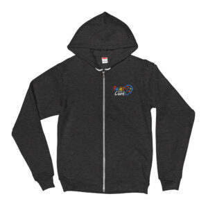 Paint for a Cure Embroidered Zip Up Hoodie sweater